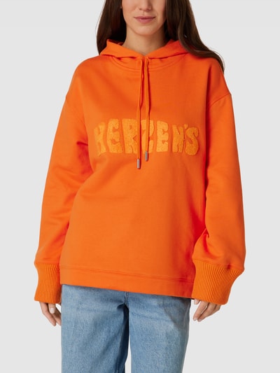 Herzensangelegenheit Hoodie mit Label-Applikation Orange 4