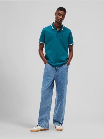 Tommy Jeans Regular Fit Poloshirt aus reiner Baumwolle Gruen 1