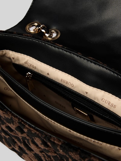 Guess Handtasche mit Label-Detail Modell 'GIULLY' Dunkelbraun 5