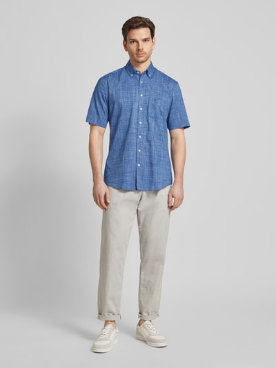 Fynch-Hatton Freizeithemd mit Button-Down-Kragen Modell 'Summer' Marine Melange 1