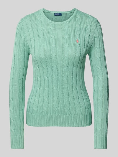 Polo Ralph Lauren Strickpullover mit Zopfmuster Modell 'JULIANNA' Gruen 2