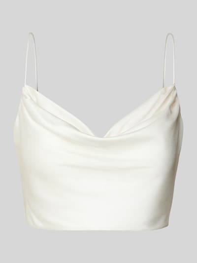 Jake*s Cocktail Crop Top mit Wasserfall-Ausschnitt Ecru 1