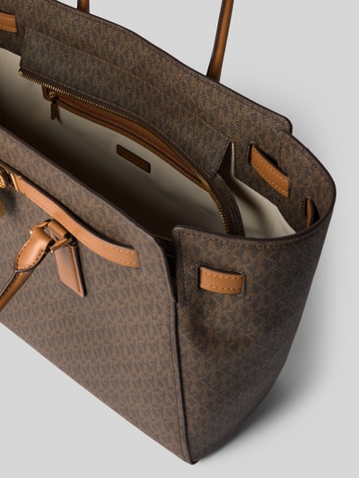 MICHAEL Michael Kors Tote Bag mit Label-Anhänger Modell 'HAMILTON' Dunkelbraun 5