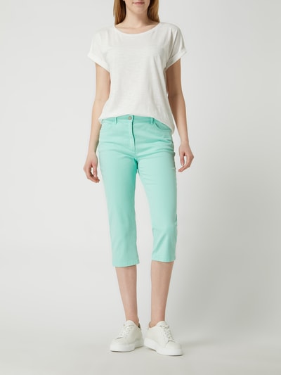 Zerres Slim fit capri-jeans met stretch, model 'Cora' Mintgroen - 1