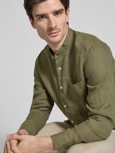 Marc O'Polo Koszula casualowa o kroju regular fit z czystego lnu Oliwkowy 3