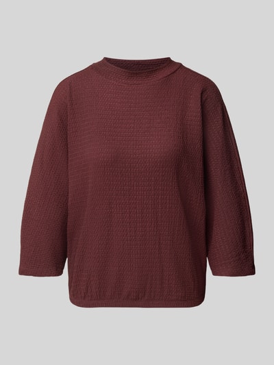 OPUS 3/4-Shirt mit Struktur-Jersey Modell 'Siconi' Bordeaux 1