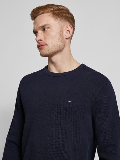 Tommy Hilfiger Strickpullover mit Logo-Stitching Marine 3