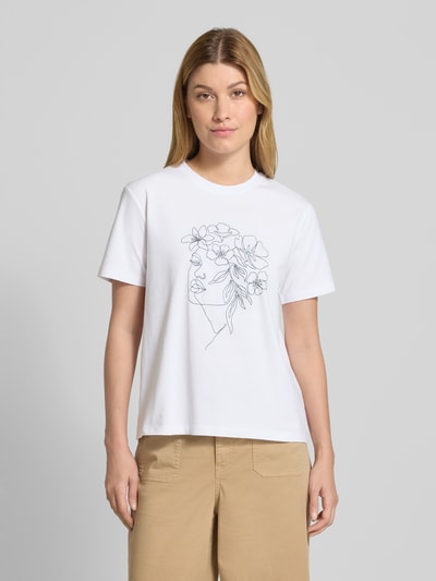 Vila T-shirt met motiefprint, model 'NORA' Offwhite - 4