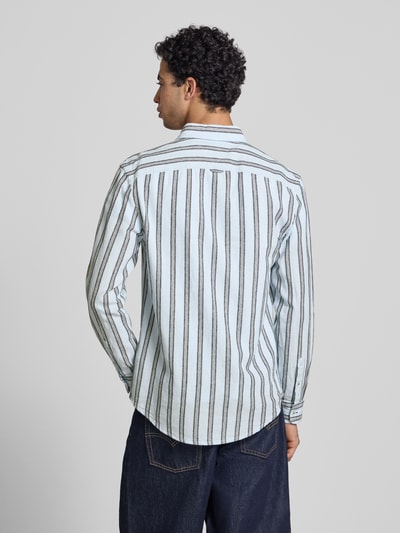 Tommy Jeans Regular Fit Freizeithemd aus Leinen-Baumwoll-Mix Hellblau 5