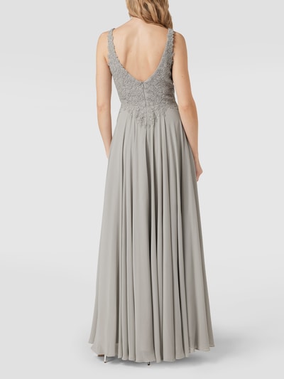 Luxuar Abendkleid mit  Zierbesatz Mittelgrau 5