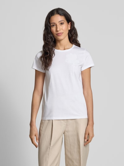 BOSS T-shirt z detalem z logo model ‘Eventsa’ Biały 4