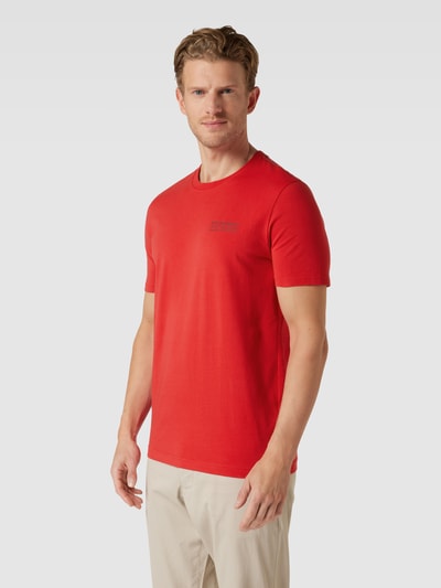 Christian Berg Men T-shirt met labelprint Rood - 4