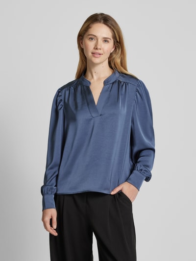 Neo Noir Regular Fit Bluse mit V-Ausschnitt Modell 'Rosslyn' Rauchblau 4