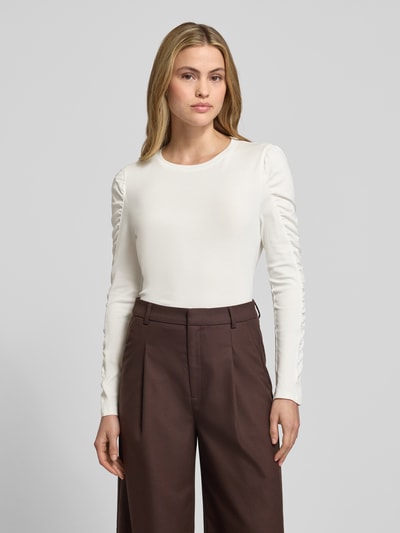 Marc Cain Longsleeve mit Puffärmeln und Rundhalsausschnitt Weiss 4