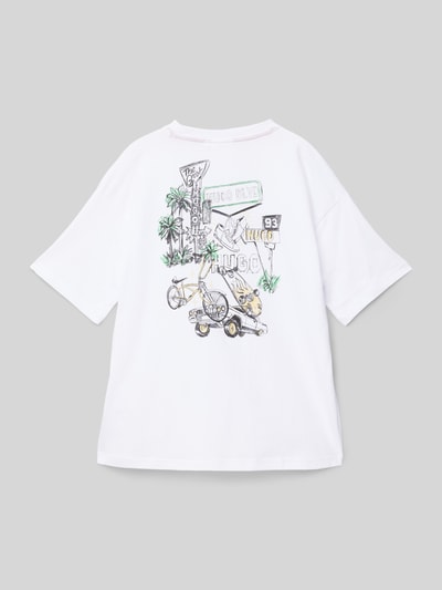 HUGO T-Shirt mit Label-Print Weiss 3