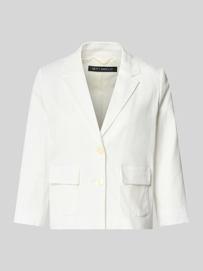 Produktfoto, Regular Fit Blazer mit Pattentaschen und 3/4-Arm von Betty Barclay aus Baumwoll-Mix mit Viskose-Anteil in Cremeweiß.