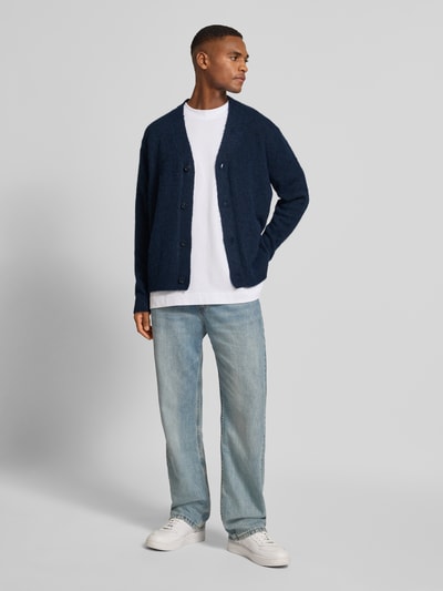 SELECTED HOMME Relaxed Fit Strickjacke mit Alpaka-Woll-Anteil Modell 'RAI' Marine 1