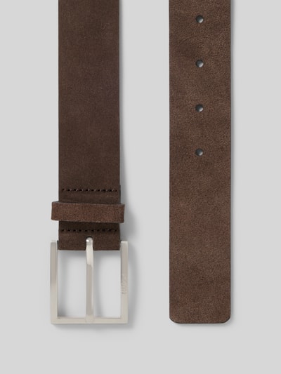 BOSS Gürtel aus Veloursleder Modell 'MIRTO' Dunkelbraun 3