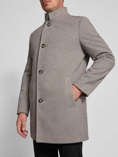 MCNEAL Lange jas met opstaande kraag en steekzakken Lichtbruin - 3