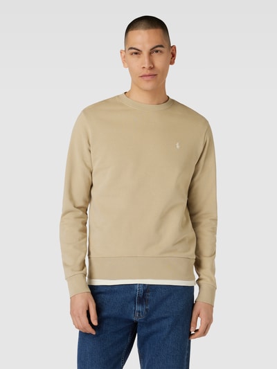 Polo Ralph Lauren Sweatshirt in effen design met labelstitching Beige - 4