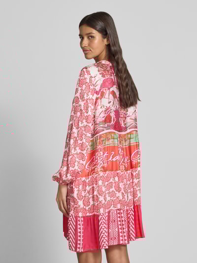 miss goodlife Knielanges Tunikakleid aus Viskose mit Knopfleiste Pink 5