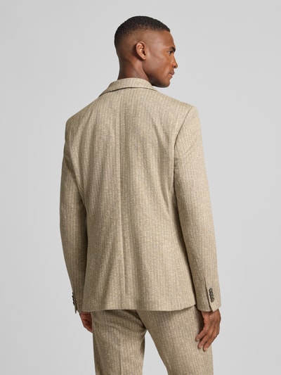 Zuitable 2-knoops colbert met linnen Beige - 5