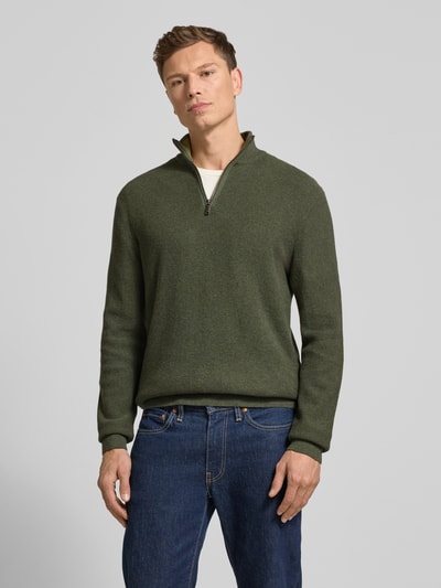 MCNEAL Strickpullover mit Stehkragen Khaki Melange 4