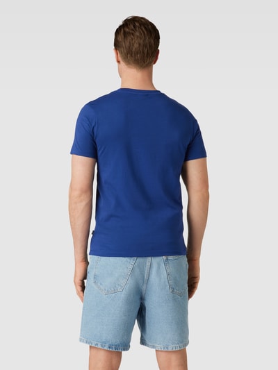 JOOP! Jeans T-shirt met labelprint, model 'Alphis' Rookblauw - 5