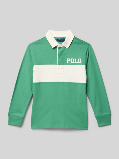 Polo Ralph Lauren Teens Sweatshirt met kentkraag, model 'RUGBY' Groen - 1