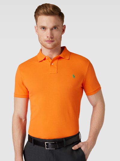 Polo Ralph Lauren Koszulka polo o kroju slim fit z wyhaftowanym logo Pomarańczowy 3