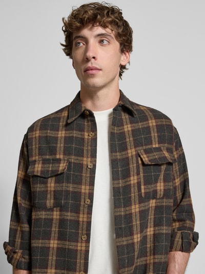 ANOTHER COTTON LAB Regular Fit Freizeithemd mit Kentkragen Mittelbraun 3