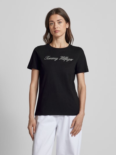 Tommy Hilfiger T-Shirt mit Label-Stitching Black 4