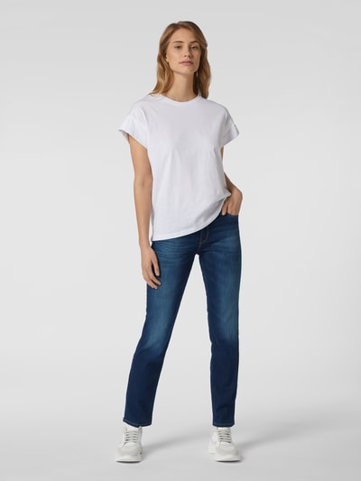 Lee Straight fit jeans met stretch, model 'Marion' Marineblauw - 1