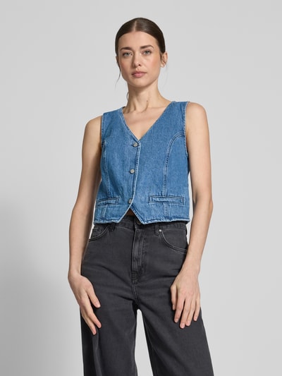 Mustang Kamizelka z materiału stylizowanego na denim Jeansowy niebieski 4