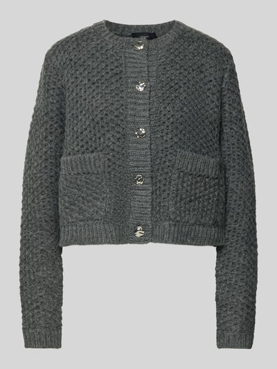 Copenhagen Muse Kurtka z dzianiny z listwą guzikową model ‘COLETTE’ Ciemnoszary melanż 2