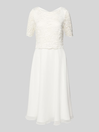Vera Mont Cocktailjurk met kant en ronde hals Offwhite - 2