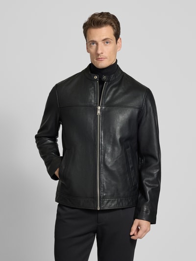 Marc O'Polo Regular Fit Lederjacke mit Baumwoll-Anteil Black 4