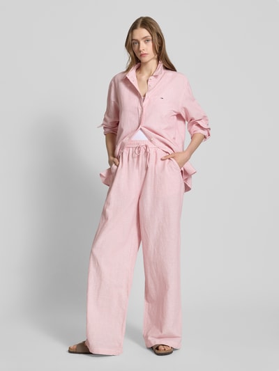 Tommy Jeans Relaxed Fit Blusenshirt aus Baumwoll-Leinen-Mix Rosa 1