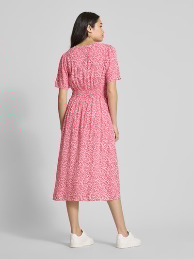 Pieces Sukienka casualowa taliowana z czystej wiskozy model ‘TALA’ Mocnoróżowy 5