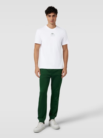 Lacoste T-Shirt mit Label-Print Weiss 1