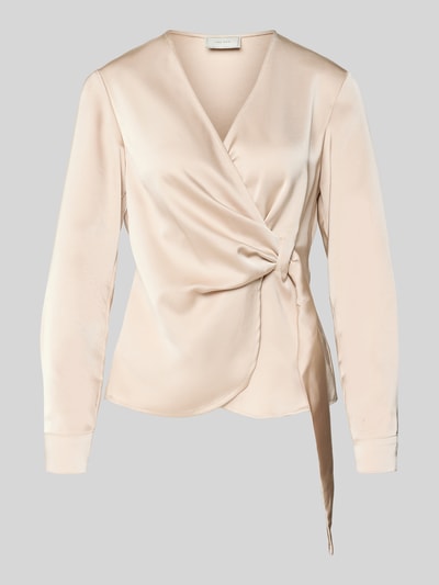Neo Noir Regular Fit Wickelbluse aus Satin Modell 'Petris' Beige 2