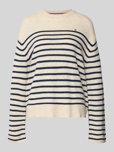 Tommy Hilfiger Regular fit gebreide pullover van pure wol Zand - 2