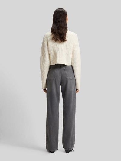 BOSS Jeansy o kroju boyfriend z szeroką nogawką z mieszanki bawełny i lyocellu Jasnoszary 5