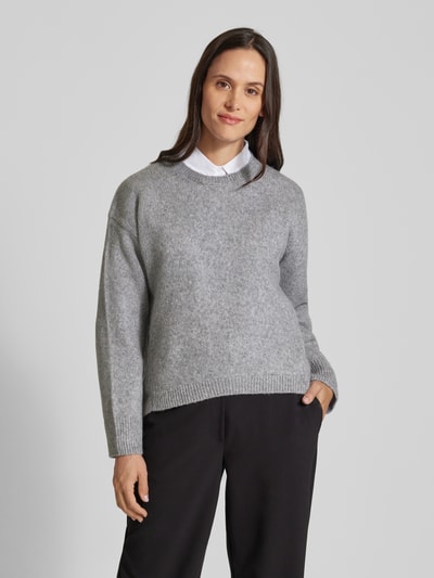 Marc O'Polo Loose Fit Strickpullover aus softem Schurwolle-Mix Hellgrau Melange 4