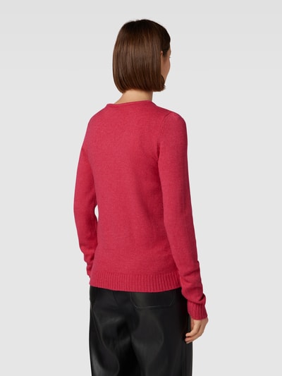 VILA Strickpullover mit gerippten Abschlüssen Modell 'VIRIL' Kirsche 5