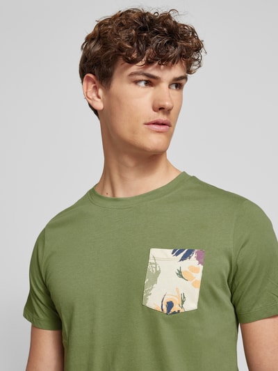 Blend T-Shirt mit geripptem Rundhalsausschnitt Modell 'BHJEM' Oliv 3