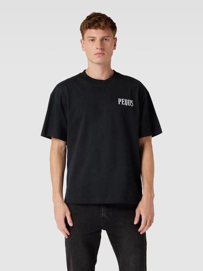 PEQUS T-Shirt aus Baumwolle mit Label-Detail Black 4