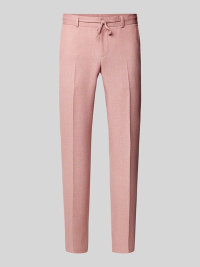 Productfoto, Hose mit Bügelfalten und Schnürung Modell 'SpartaFlex' van Zuitable, materiaalmix met viscose, slim fit, roze, persplooien, vetersluiting, bandwijdte maat 50: 44 cm, binnenbeenlengte maat 50: 85 cm