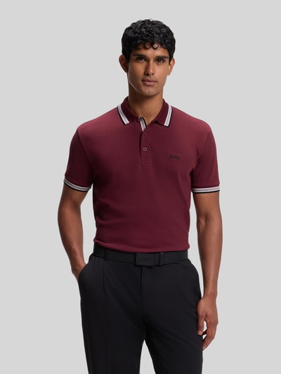 BOSS Green Regular Fit Polokragen aus reiner Baumwolle Modell 'PADDY' Bordeaux 4