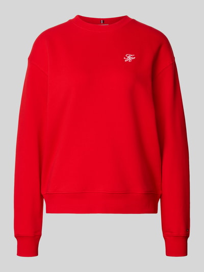 Produktfoto, Regular Fit Sweatshirt aus Baumwoll-Mix von Tommy Hilfiger in Optik: Unifarben, Logo-Detail, Rundhals, Langarm, gerippte Abschlüsse, Materialverarbeitung: Sweat, Material: Baumwoll-Mix